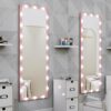 Hollywood - Full Length Mirror With Lights Full Body Vanity Mirror With 3 Color Modes Wall Lighted Standing Floor Mirror For Dressing Room Bedroom Hotel Touch Control - Pink - Image 7