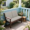 Outdoor Loveseat Cushion Set, Waterproof & 3 Year Fade Resistant Patio Furniture Cushions With Removable Cover, Ties And Hidden Zipper (Set of 3) - Beige - Image 4