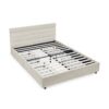 Modern Queen Size Cushioned Bed Frame With Headboard And Storage Drawers Foam Upholstery - Beige - Image 14