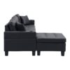Sectional Sofa Set For Living Room With L Shape Chaise Lounge, Cup Holder, Left Or Right Hand Chaise Modern 4 Seat - Black - Image 12