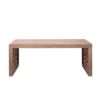 Rustic Carved Wood Coffee Table, Handcrafted Look With Ornate Side Panels - Natural - Image 5