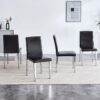 (Set of 4) Backrest Chairs With Silver Metal Legs A Perfect Match For Minimalist And Modern Home Styles - Black / Silver - Image 5