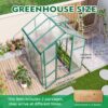 Newly Marketed Gain Height Windproof Aluminum Greenhouse 6 X 6 Ft Polycarbonate Greenhouse Raised Base And Anchor Aluminum Heavy Duty Walk - In Greenhouses For Outdoor Backyard In All Season - Green - Image 3