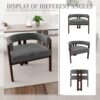 Modern Accent Chair Teddy Upholstered Armchair With Open Back 3 Legs Barrel Dining Chair Comfy Side Chair (Set of 2) - Gray - Image 6