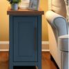 Nantucket - Chairside Table - Blue Denim, Whiskey - Image 8