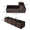 Indoor / Outdoor Rectangular Plastic Planting Box Kit For Vegetables, Herbs, Flowers & Succulents, Coffee, Polypropylene, 62.80" - Coffee - Image 3