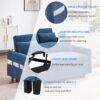 Pull Out Sleep Sofa Bed Loveseats Sofa Couch With Adjsutable Backrest, Storage Pockets, 2 Soft Pillows, USB Ports For Living Room, Bedroom, Apartment, Office - Blue - Image 7
