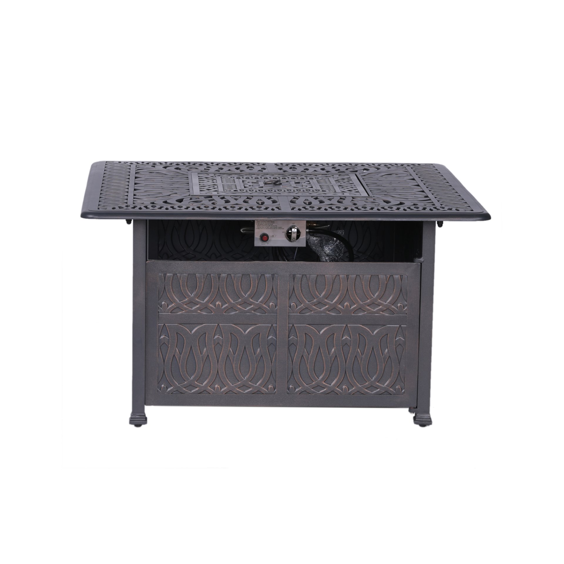 Powder Coated Aluminum Propane Gas Fire Pit Table - Gunmetal - Image 3