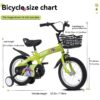 Fkznpj - 16" Sporty Kids Bike With Training Wheels And Stand Adjustable Saddle Suitable For Boys And Girls Aged 4 - 8 Years Tall Height 41 - 46" Available In A Variety Of Colors - Green - Image 7