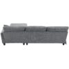 Modern L-Shaped Corduroy Sofa With Reversible Chaise, 4 Seat Upholstered Sectional Indoor Furniture, Convertible Sleeper Couch With Pillows - Gray - Image 6