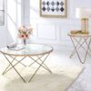 Valora - Glass Top Coffee Table - Champagne - Image 5