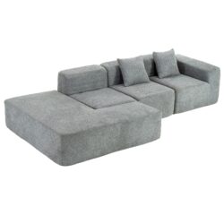 Sectional Sofa Full-Compressed Sofa Couch Free-Combined Sofa For Living Room - Gray