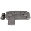 Modern L-Shape 3 Seat Reversible Sectional Couch, Pull Out Sleeper Sofa With Storage Chaise And 2 Stools For Living Room Furniture Set - Knox Charcoal - Image 9
