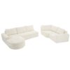 Oversized Modular Sofa Cloud Sectional Sofa Set Upholstered Couches U - Shaped Sofa With Deep Seat For Living Room - Beige - Image 23