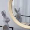 Transitional Decor Style Mango Wood Wall Mirror Wall Decor With Frame Of Solid Mango Wood For Bathroom, Entryway Console Lean Against Wall - Cream - Image 12