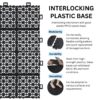 Interlocking Deck Tiles Plastic Waterproof Outdoor All Weather Anti-Slip Bathroom Shower Balcony Porch Strong Weight Capacity Upto 6613 Lbs, Rosette Pattern Pack Of 12 - Black - Image 6