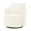 360° Swivel Chair With Upholstered Curved Design - Beige - Image 12