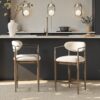 Artemis - Mixed Material Upholstered Counter Stool - Warm White - Image 11