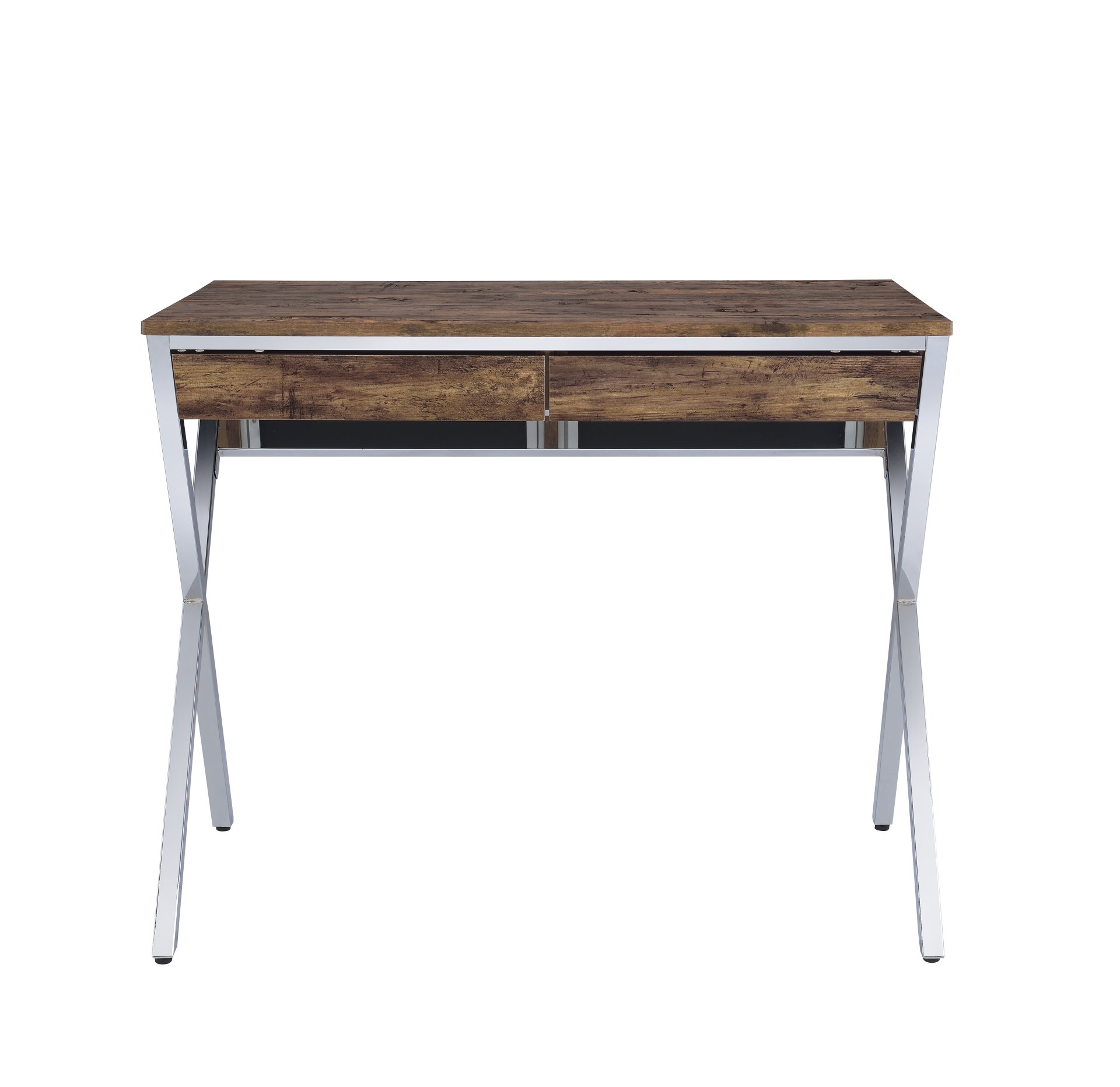 Callers - Weathered Writing Desk - Chrome / Oak - Image 3
