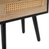 15.75" Rattan End Table With Drawer And Solid Wood Legs, Modern Nightstand, Side Table For Living Room, Bedroom - Black - Image 15