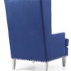 Elegant Lounge Chair With Square Arms - Blue - Image 4