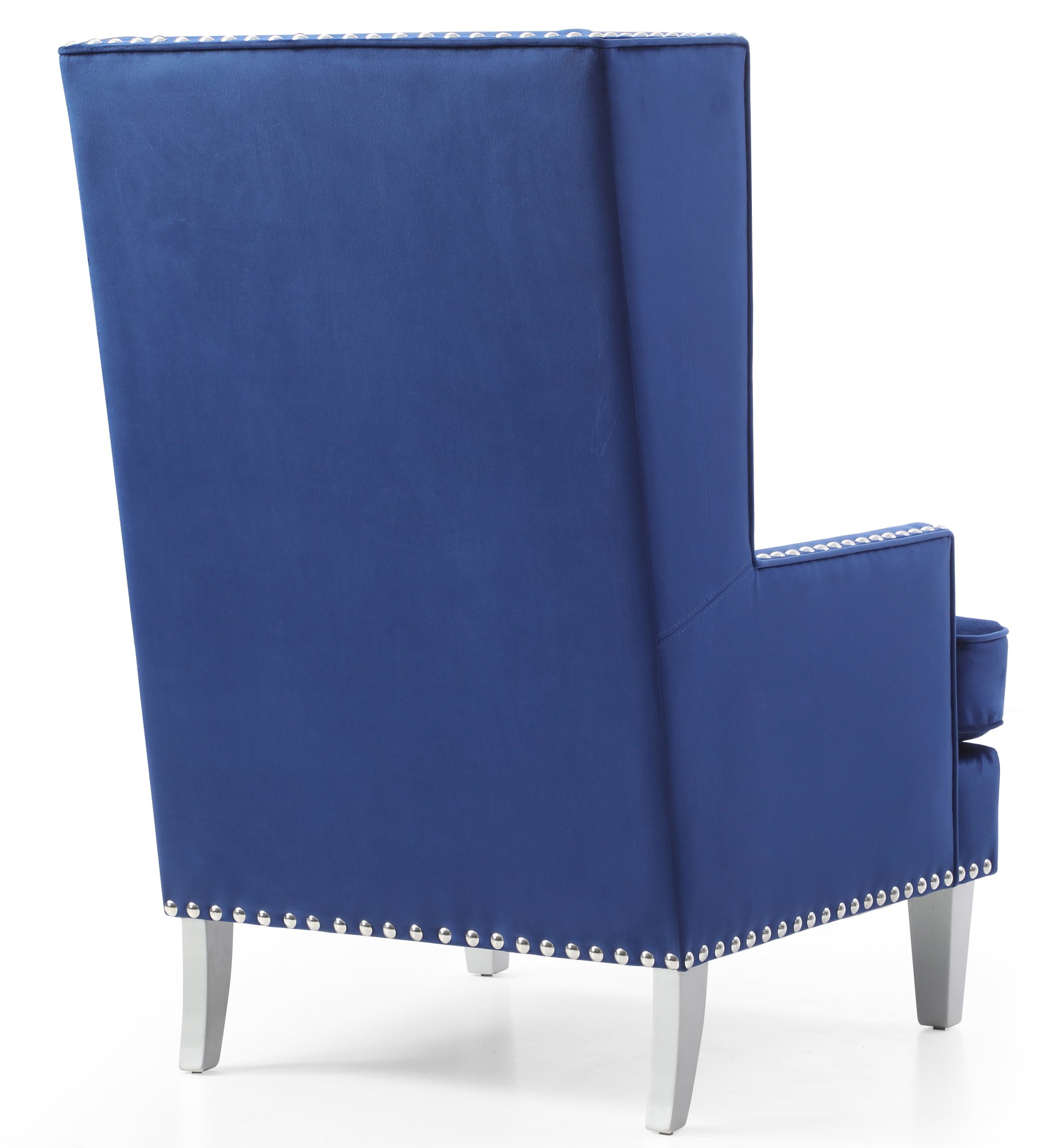 Elegant Lounge Chair With Square Arms - Blue - Image 4
