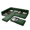 Modern (Set of 6) Modular Sectional Sofa With Storage Soft Cylindrical Design For Living Room - Green - Image 9