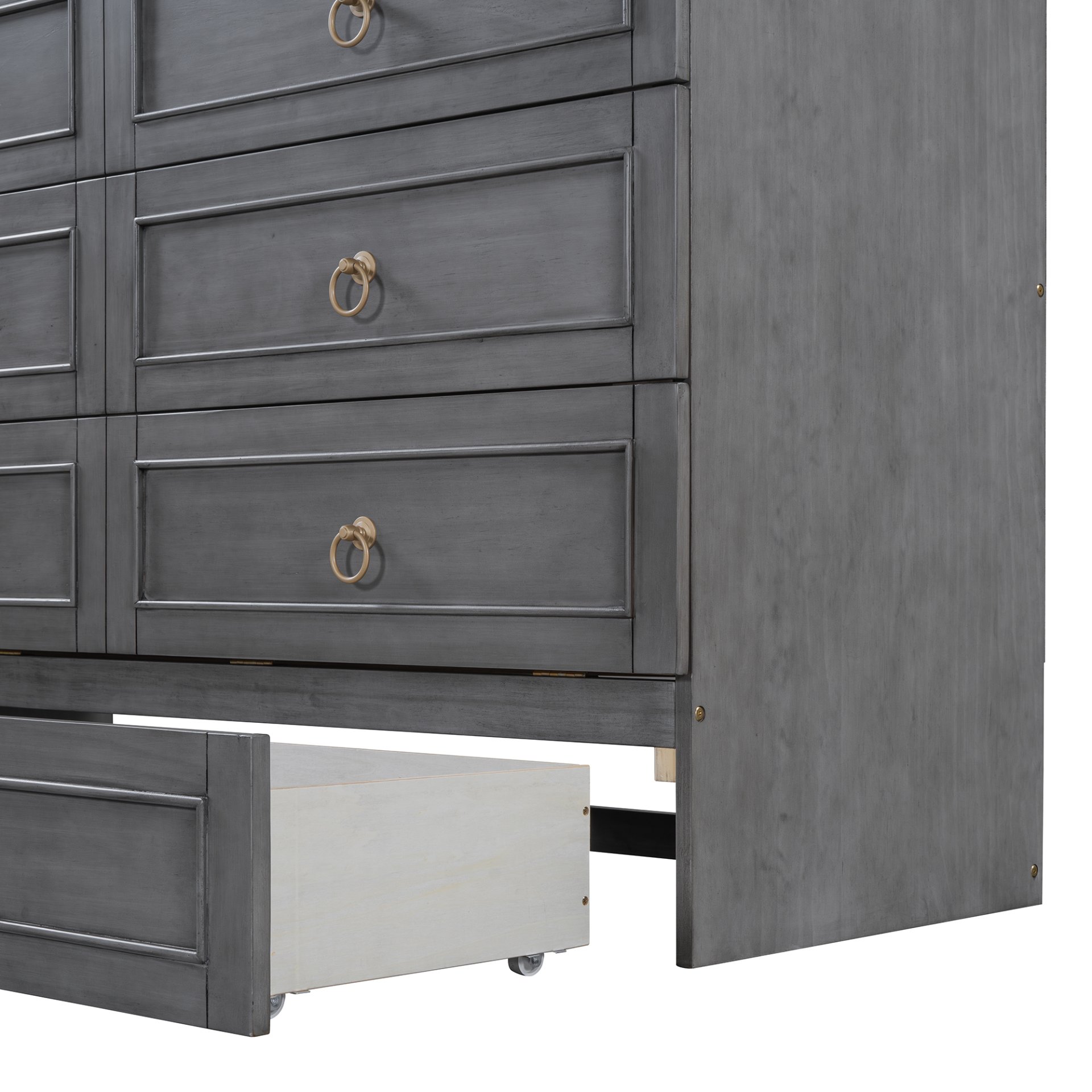 Queen Murphy Elegant Bed With Spacious Drawers - Gray - Image 10