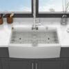 33" Drop In Farmhouse Sink Workstation Stainless Steel 16 Gauge Topmount Apron Front Kitchen Sink - Brushed Nickel - Image 3