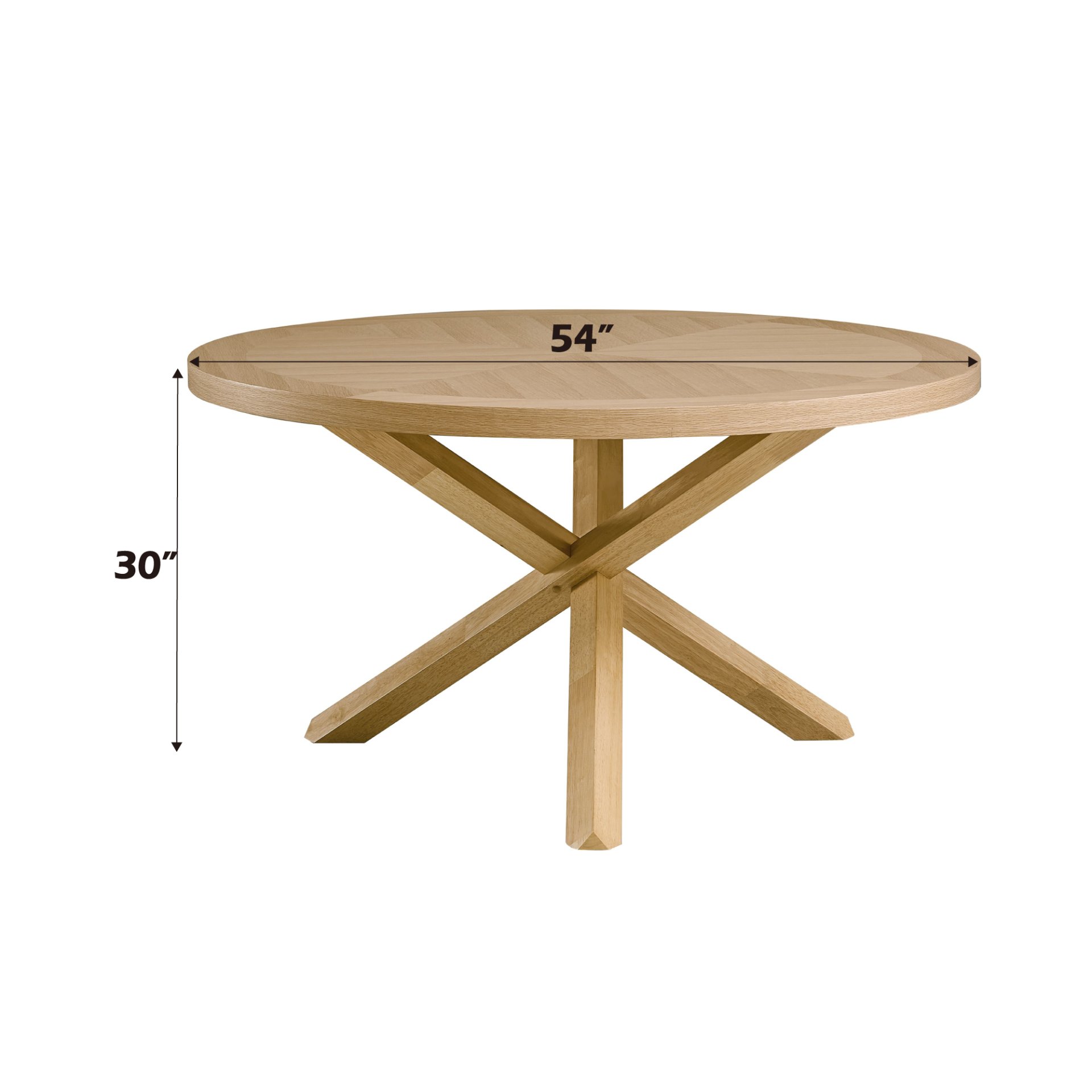 Kasem - 5 Piece Round Table With Matching Chair Dining Room Set - Oak - Image 5
