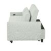 Pull Out Sofa Bed Convertible Couch 2 Seat Loveseat Sofa Modern Sleeper Sofa With 2 Throw Pillows And USB Ports For Living Room - Light Gray Green - Image 24