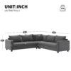 Modern Modular Sectional L Shaped Corner Couch Set With Wide Seat, Minimalist Style Oversized Comfy 5 Seat Sofa With Pillow - Gray - Image 11