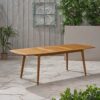 Placidity - Outdoor Expandable Dining Table With Slatted Tabletop And Tapered Legs - Brown - Image 8
