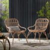 Monsoon Outdoor Accent Chair With Open Weave Design - Light Brown - Image 2