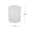 Outdoor End Table With Soft Wave Edge - Antique White - Image 3