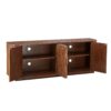 Contemporary Sideboard Storage Cabinet TV Stand With Wave Pattern - Walnut - Image 9