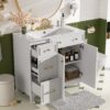 36" Bathroom Vanity With Sink, Soft Close Doors, Adjustable Shelves - White - Image 6