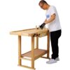 55" Wood Workbench For Garage Workshop And Home - Natural - Image 14