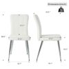 Modern Dining Chair (Set of 4), Cloth Upholstered, Electroplated Metal Legs, Versatile For Home Use - White - Image 3