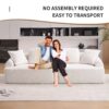 Compression Sofa: 4 Seater Combined Sofa, Crochet Yarn Fabric, Full Sponge Compression Sofa, Combined Sofa With 4 Pillows For Home Living / Home Furniture / Apartment - Beige - Image 2
