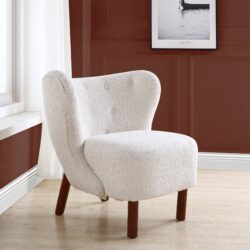 Zusud - Teddy Sherpa Accent Chair - White