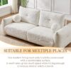 Lamb's Wool 2 Seater Cushion Sofa Comfortable Sofa For Living Room Bedroom And Other Casual Spaces Lamb's Wool Sofa With 2 Cushions And 2 Ball Pillows (Set of 2) - Beige - Image 12