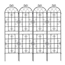 2 Pack Metal Garden Rustproof Trellis For Climbing Plants Outdoor Flower Support - Black