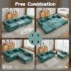 Convertible Floor Sofa Bed With Fixed Shape Frame, Boneless Modular Sectional Sofa, For Living Room - Dark Green - Image 8