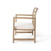 Outdoor Acacia Wood Club Chairs, 2 Pieces Set - Natural Stained / White - Image 8