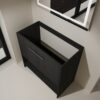 Modern Freestanding Bathroom Vanity With 2 Doors (Excluding Sink) - Black Oak - Image 4