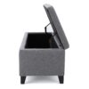 Contemporary Storage Ottoman Bench With Polyester Upholstery - Gray - Image 10