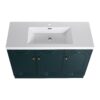 Modern Freestanding Bathroom Vanity With White Resin Sink & 3 Soft Close Cabinet Doors - Dark Green - Image 6