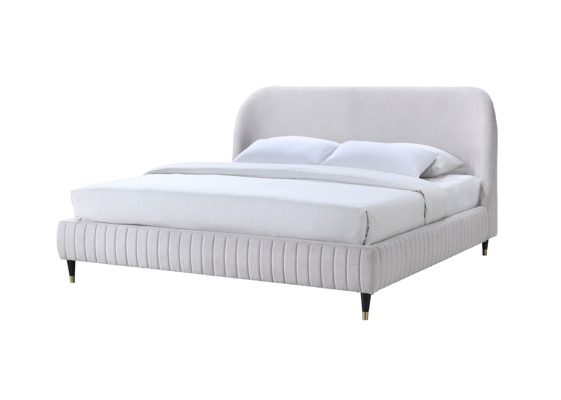 Queen Upholstered Bed - Beige - Image 4