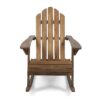 Echoes - Outdoor Acacia Wood Adirondack Rocking Chair - Dark Brown - Image 5